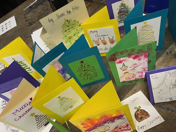 Christmas cards designed by students